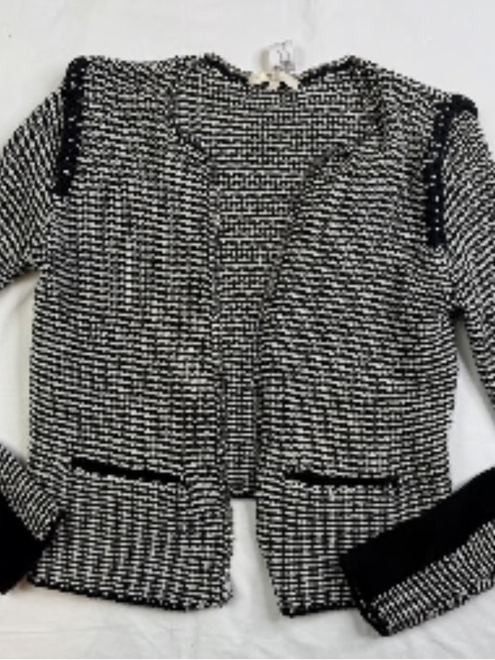 Maje jacket sweater with leather + chain details | size 2 (medium)